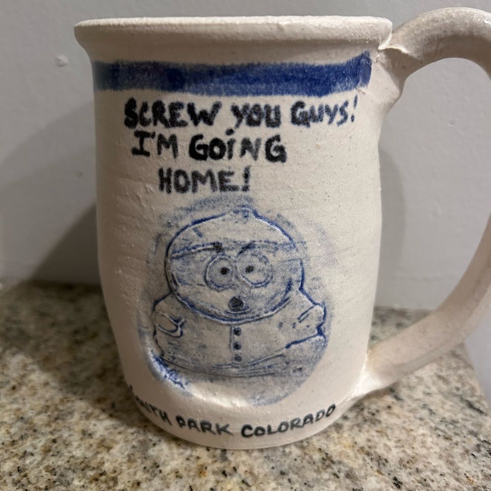 Eric Cartman studio clay art coffe mug “ screw you guys I’m going home” new